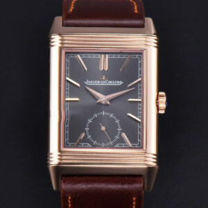 Master Reverso Tribute Small Seconds MGF 30x47MM RG Gray Dial Brown Leather Strap A854A
