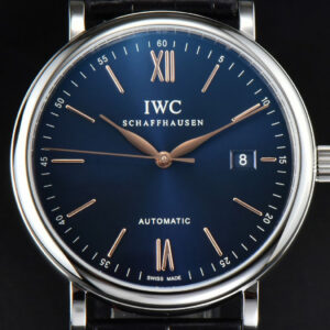Portofino Automatic 40mm ZF Blue Dial RG Hands Black Croc Strap A9019