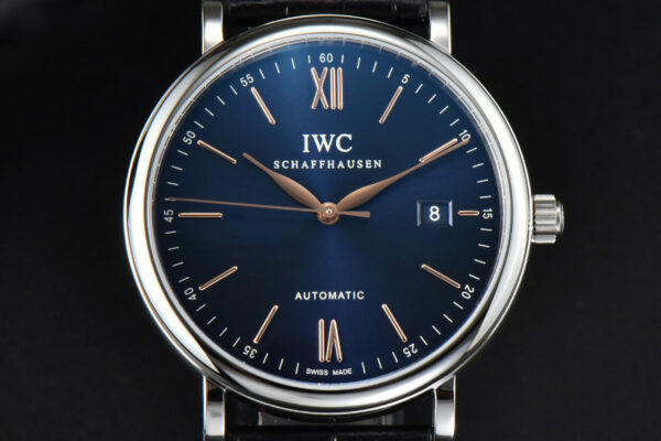 Portofino Automatic 40mm ZF Blue Dial RG Hands Black Croc Strap A9019