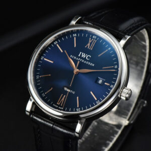 Portofino Automatic 40mm ZF Blue Dial RG Hands Black Croc Strap A9019 - Image 15