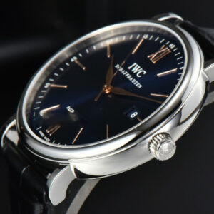 Portofino Automatic 40mm ZF Blue Dial RG Hands Black Croc Strap A9019 - Image 18