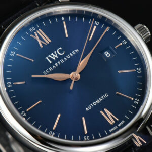 Portofino Automatic 40mm ZF Blue Dial RG Hands Black Croc Strap A9019 - Image 19