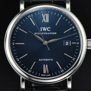 Portofino Automatic 40mm ZF Blue Dial Silver Hands Black Croc Strap A9019