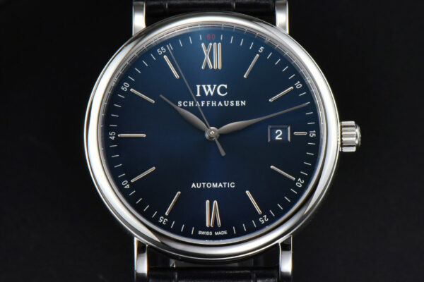 Portofino Automatic 40mm ZF Blue Dial Silver Hands Black Croc Strap A9019