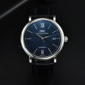 Portofino Automatic 40mm ZF Blue Dial Silver Hands Black Croc Strap A9019 - Image 13