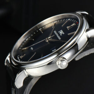 Portofino Automatic 40mm ZF Blue Dial Silver Hands Black Croc Strap A9019 - Image 17