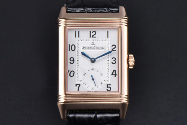 Master Reverso Tribute Small Seconds MGF 30x47MM RG White Dial Black Leather Strap A854A