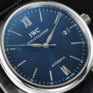 Portofino Automatic 40mm ZF Blue Dial Silver Hands Black Croc Strap A9019 - Image 18