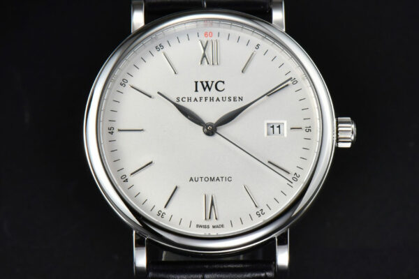 Portofino Automatic 40mm ZF White Dial Silver Hands Black Croc Strap A9019