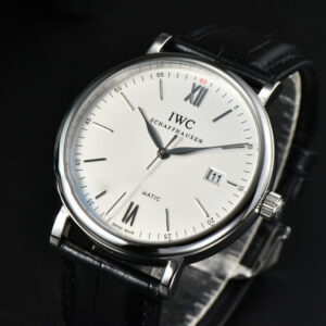 Portofino Automatic 40mm ZF White Dial Silver Hands Black Croc Strap A9019 - Image 15