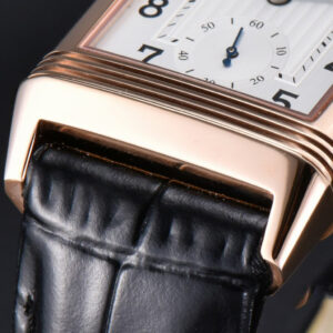 Master Reverso Tribute Small Seconds MGF 30x47MM RG White Dial Black Leather Strap A854A - Image 7