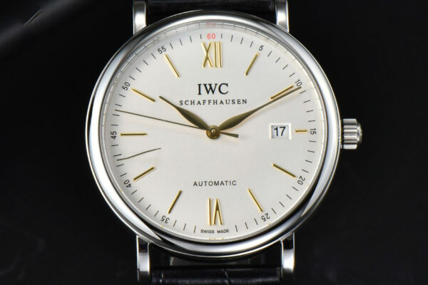 Portofino Automatic 40mm ZF White Dial YG Hands Black Croc Strap A9019