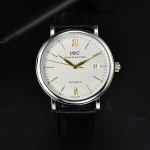 Portofino Automatic 40mm ZF White Dial YG Hands Black Croc Strap A9019 - Image 14