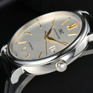 Portofino Automatic 40mm ZF White Dial YG Hands Black Croc Strap A9019 - Image 18