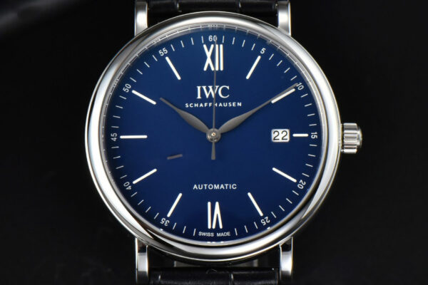 Portofino Automatic 40mm ZF Blue Dial White Marker Black Croc Strap A9019