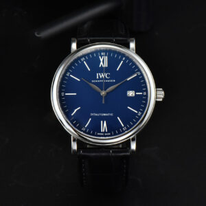 Portofino Automatic 40mm ZF Blue Dial White Marker Black Croc Strap A9019 - Image 14