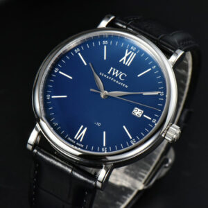 Portofino Automatic 40mm ZF Blue Dial White Marker Black Croc Strap A9019 - Image 15