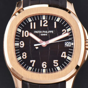 Aquanaut 5167R 40mm 3KF Black Dial Brown Rubber Strap A324