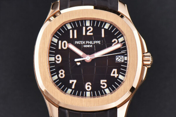 Aquanaut 5167R 40mm 3KF Black Dial Brown Rubber Strap A324