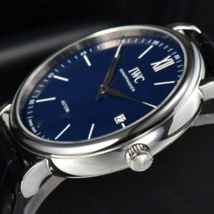Portofino Automatic 40mm ZF Blue Dial White Marker Black Croc Strap A9019 - Image 17