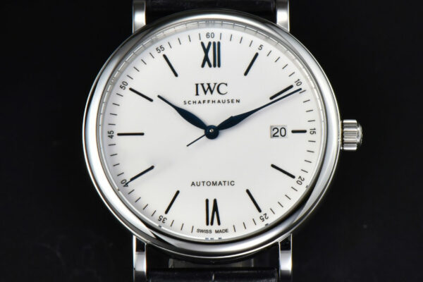 Portofino Automatic 40mm ZF White Dial Blue Marker Black Croc Strap A9019