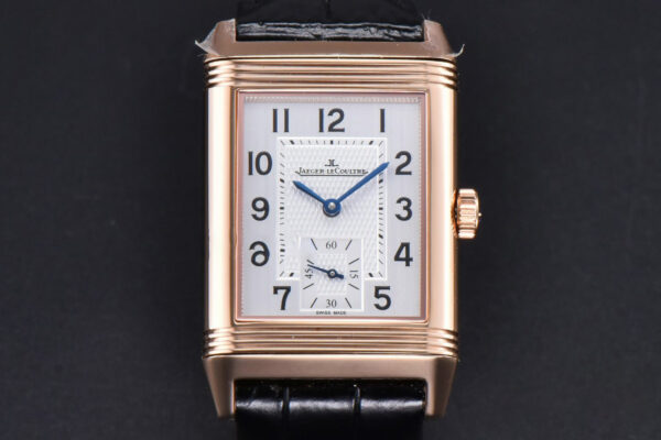 Master Reverso Tribute Small Seconds MGF 30x47MM RG White Square Dial Black Leather Strap A854A