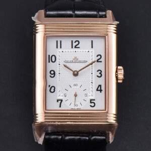 Master Reverso Tribute Small Seconds MGF 30X47MM RG White Dial YG Hands Black Leather Strap A854A