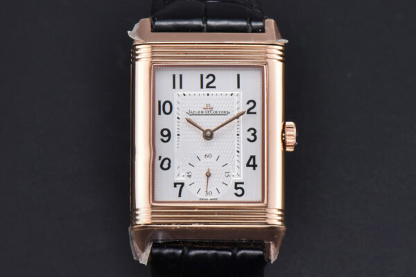 Master Reverso Tribute Small Seconds MGF 30X47MM RG White Dial YG Hands Black Leather Strap A854A