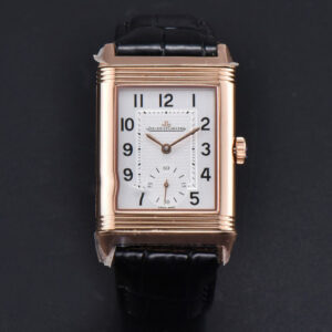 Master Reverso Tribute Small Seconds MGF 30X47MM RG White Dial YG Hands Black Leather Strap A854A - Image 12