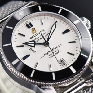 SuperOcean Heritage II GF 42MM White Dial Black Bezel SS bracelet A2824 - Image 6