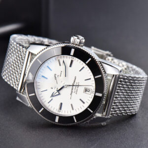 SuperOcean Heritage II GF 42MM White Dial Black Bezel SS bracelet A2824 - Image 9