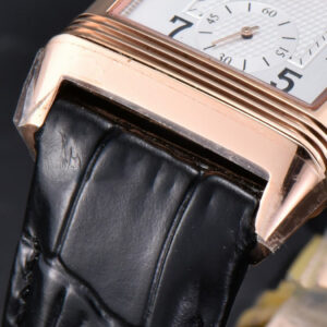Master Reverso Tribute Small Seconds MGF 30X47MM RG White Dial YG Hands Black Leather Strap A854A - Image 18