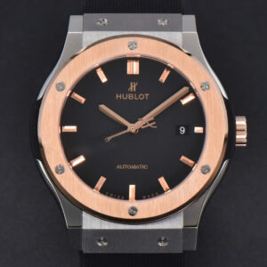 Classic Fusion 42mm RG/SS JJ+F Black Dial Black Rubber Strap A1110