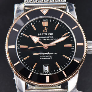 SuperOcean Heritage II GF 42MM RG Black Dial SS bracelet A2824