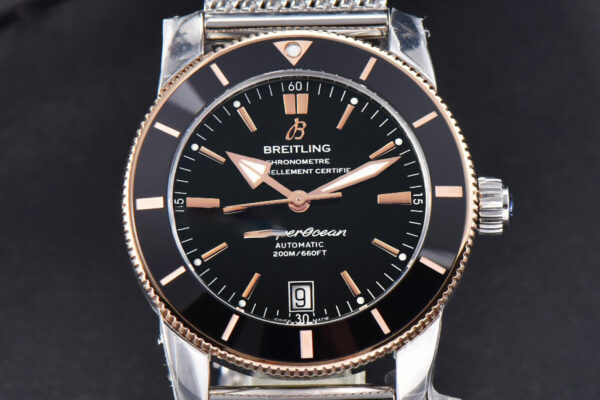 SuperOcean Heritage II GF 42MM RG Black Dial SS bracelet A2824