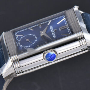 Master Reverso Tribute Small Seconds MGF 30x47MM Blue Dial Blue Leather Strap A854A - Image 8