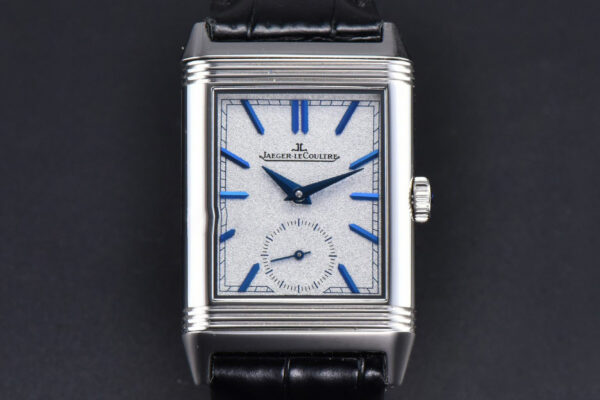 Master Reverso Tribute Small Seconds MGF 30x47MM Silver Dial Blue Hands Leather Strap A854A