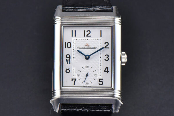 Master Reverso Tribute Small Seconds MGF 30x47MM White Circle Dial Black Leather Strap A854A