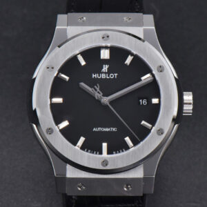 Classic Fusion 42mm SS JJ+F Black Dial Black Leather Strap A1110