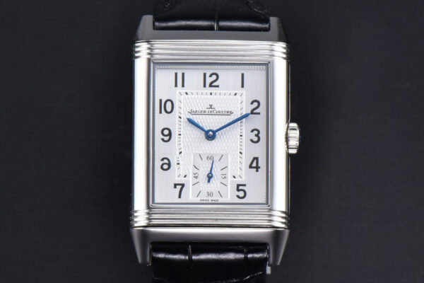 Master Reverso Tribute Small Seconds MGF 30x47MM White Square Dial Black Leather Strap A854A