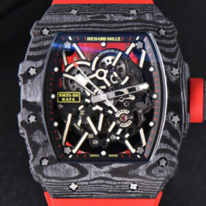 RM035-02 Real NTPT ZF Skeleton Dial on Red Rubber Strap NH05A V5