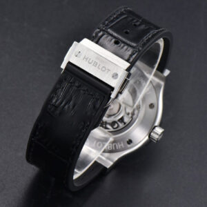 Classic Fusion 42mm SS JJ+F White Dial Black Leather Strap A1110 - Image 2