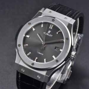 Classic Fusion 42mm SS JJ+F Gray Dial Black Leather Strap A1110 - Image 7
