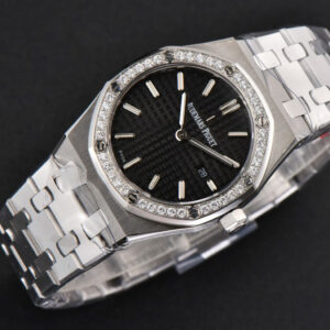 Royal Oak Ladies 33mm 8F Diamond Black Dial SS Bracelet Swiss Quartz - Image 21
