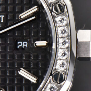 Royal Oak Ladies 33mm 8F Diamond Black Dial SS Bracelet Swiss Quartz - Image 27