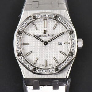 Royal Oak Ladies 33mm 8F Diamond White Dial SS Bracelet Swiss Quartz