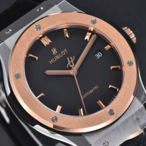 Classic Fusion 42mm RG/SS JJ+F Black Dial Black Leather Strap A1110 - Image 17