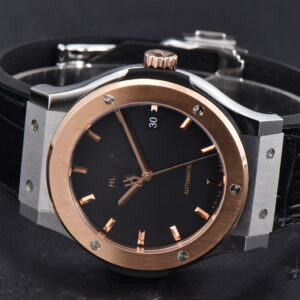 Classic Fusion 42mm RG/SS JJ+F Black Dial Black Leather Strap A1110 - Image 18
