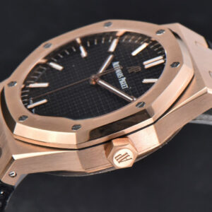 Royal Oak 15500 41mm RG APSF Black Textured Dial Black Leather Strap SA4302 - Image 6