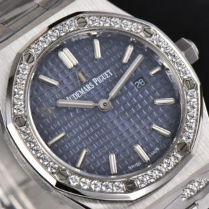Royal Oak Ladies 33mm 8F Diamond Blue Dial SS Bracelet Swiss Quartz - Image 27